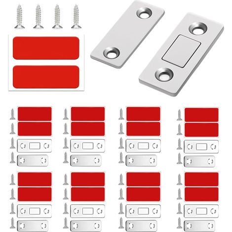 Lot de 8 aimants puissants pour portes et tiroirs, aimant porte placard discret et robuste, fermeture sécurisée pour meubles, quincaillerie de placards pratique (1/5)