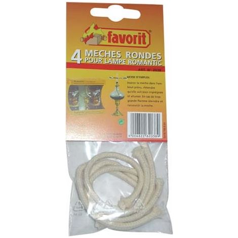 FAVORIT - Mèche ronde p/lampe huile d.5mm x4 2038