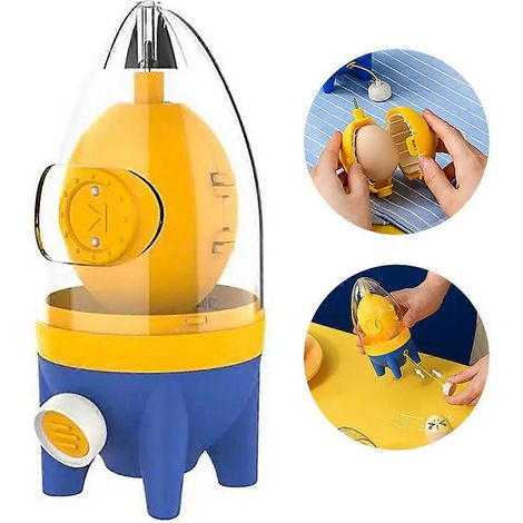 Machine à œufs simple et amusante avec cordon pour mélanger le blanc et le jaune d'œuf. Mélangeur à œufs manuel. Brouilleur d'œufs. (1/5)