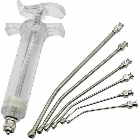 Fütterungsspritze für Küken, manuelle Spritze zur Papageienfütterung mit 6 gebogenen Fütterungsröhrchen (20 ml) (1/4)