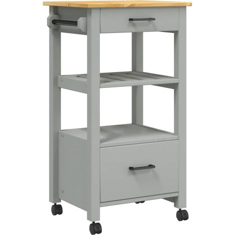 Chariot de cuisine MONZA 48x40x90 bois massif de pin (1/5)