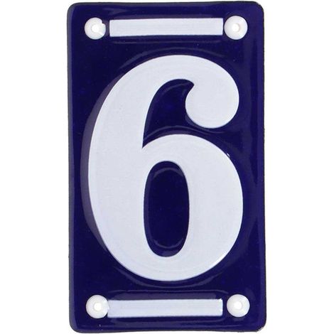 Numéro de maison en fer émaillé Chiffre 6 (1/2)