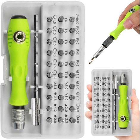 Juego de destornilladores de precisión con puntas magnéticas de 32 piezas (1/5)