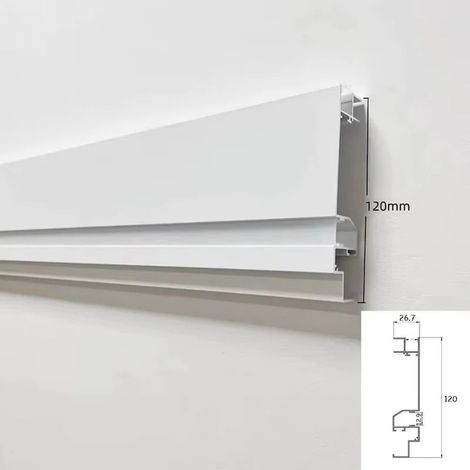 Profilé LED intégré, longueur 3 m, aluminium, blanc (1/5)