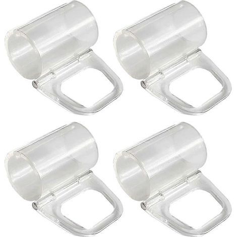 Lot de 4 clips de fixation pour cantonnière, clips de rechange pour rideaux, pinces décoratives pour stores et rideaux-4.5x3.5cm-Transparent (1/4)