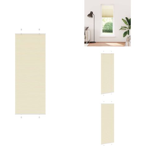 Store plissé crème 80x200 cm largeur du tissu 79,4 cm polyester - Store Plissé - Stores Plissés - Store Plissé De Fenêtre - Plisse Aveugle (1/5)
