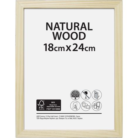 Cornice Grezza, l.18 x H.24 cm, legno naturale Centrale Brico