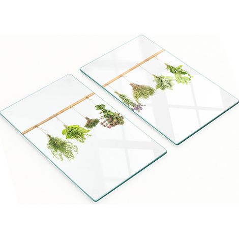 Tablas de cortar decorativas de cristal para cocina con cordel para hierbas, 2 x 30 x 52 cm. (1/5)