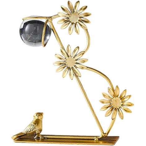 Statue de feuilles en métal, figurine, objet de décoration en fer forgé, centre de table, sculpture de feuille, décoration pour bibliothèque ou salon de style campagnard-12x6x17cm