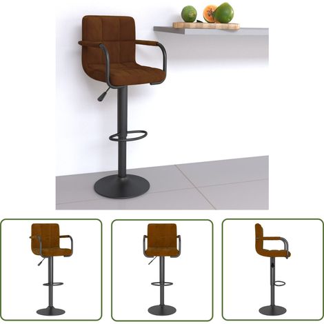 vidaXL Tabouret de bar Marron Velours (1/5)