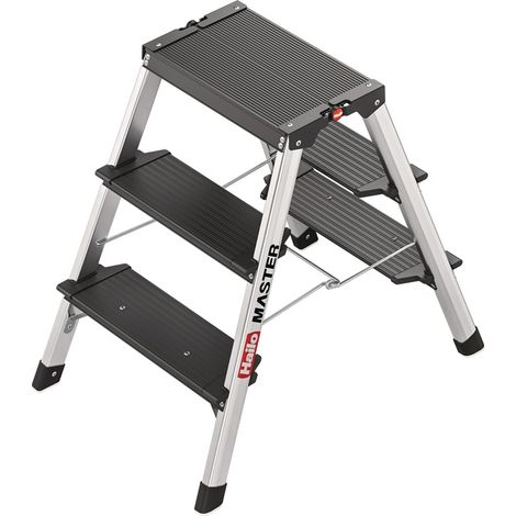 HAILO Stahlrohr-Tritt Master D70 Stufen einschl. Plattform 3Plattformhöhe 400 mm