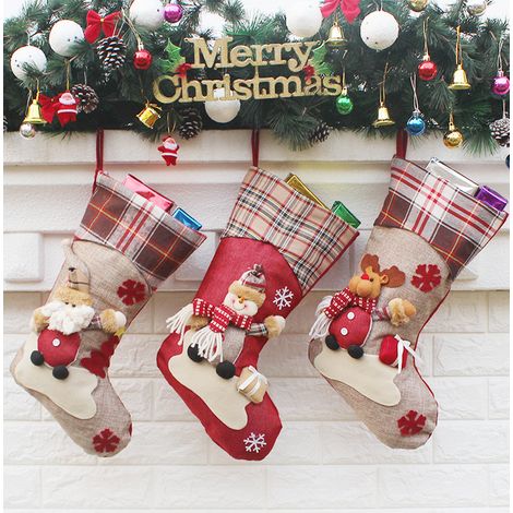Weihnachtsstrumpf-Set, 46 cm, Weihnachtsbaum-Hängestrumpf - Geschenk