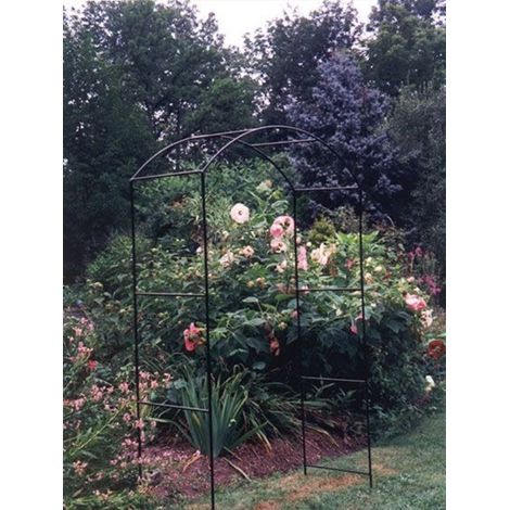 Monet Softstanding Garden Metal Arch for Climbers, Covered Garden Walkway - Solid Steel - L53.3 x W152.4 x H213.4 cm - Black
