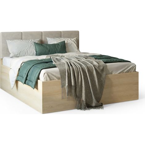 Cama Nolcala 114 , Doble, 160x200, Aglomerado laminado, Tapiz, 165x205x105cm