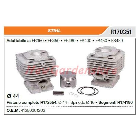 Segmentos de cilindro de pistón Motosierra STIHL FR350 450 480 R170351