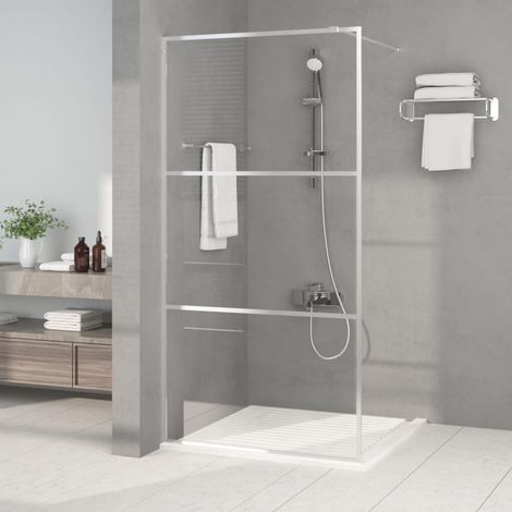 Vidaxl – Paroi de douche 100x195 cm en verre ESG 5 mm – Argenté – Cadre en aluminium – Facile à nettoyer – Ajustable pour toutes salles de bain