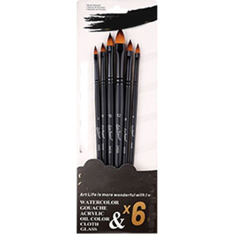 Irovami Pinceaux acryliques lot 6 – Nylon, langue chat – Idéal pour aquarelle, étudiants, artistes (1/5)