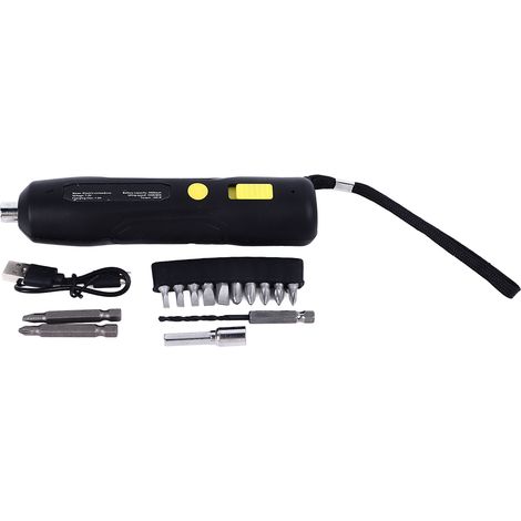 Tournevis sans fil, outil électrique Rechargeable avec divers embouts pour la réparation, 15 pièces