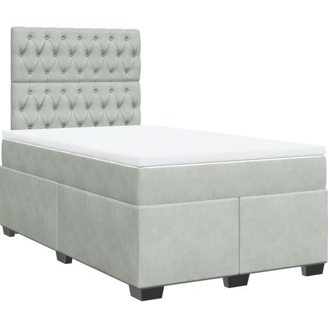 Maison Exclusive - Giroletto a Molle con Materasso Grigio Chiaro 120x200cm Velluto