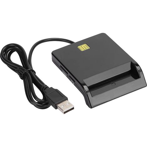 Schwarzer Smartcard-Leser, kompatibel mit Windows, Linux und Mac OS (1/5)