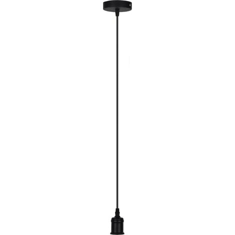 Portalampada E27 Lampadario A . Sospensione Porta Lampada Lampadina 2 Mt Nero