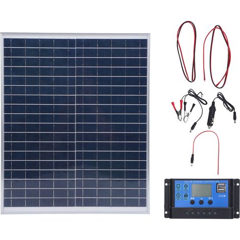 Toivize 20W Tragbares, wasserdichtes IP65 monokristallines Solarpanel mit 60A-Regler für Wohnmobile und Boote (1/5)