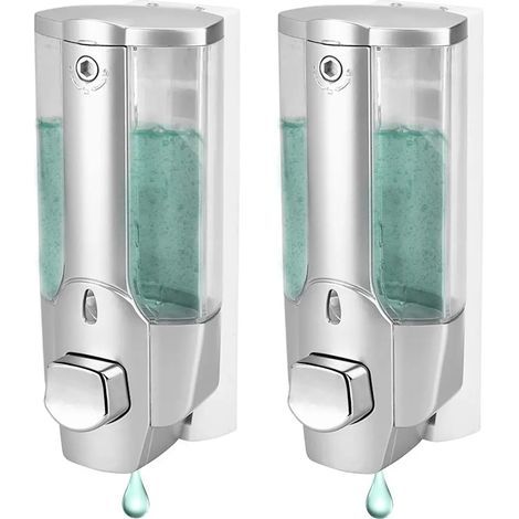Nannigr Doppel-Flüssigseifenspender 350 ml zur Wandmontage für Badezimmer, Duschgel, Shampoo, Lotion – Behälterflasche (1/5)