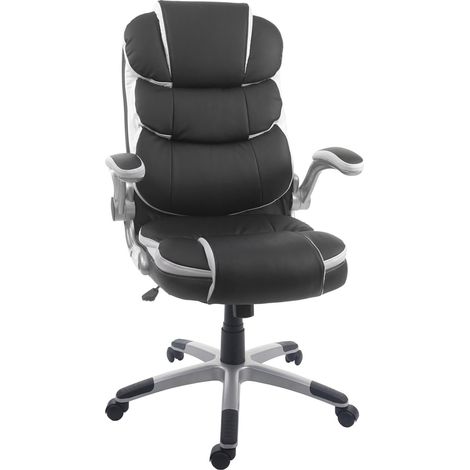 Bürostuhl HHG-507, Schreibtischstuhl Chefsessel Drehstuhl, Kunstleder schwarz