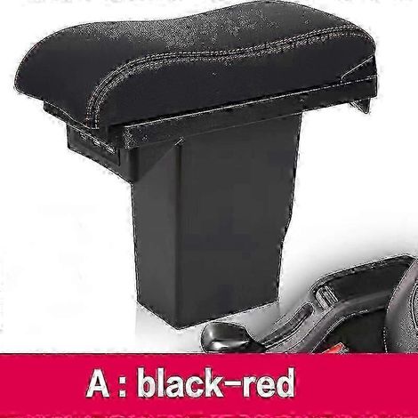 Boîte d'accoudoir pour Peugeot 2008 avec port USB et rangement - Noir, liseré rouge (1/3)