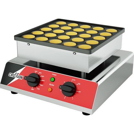 Mini Crêpière Électrique 25PCs 43 mm,Appareil à Pancake Commerciale Acier Inoxydable Antiadhésif avec Minuterie et Température Réglable pour Crêpes,Dorayaki,Poffertjes,850W (1/5)