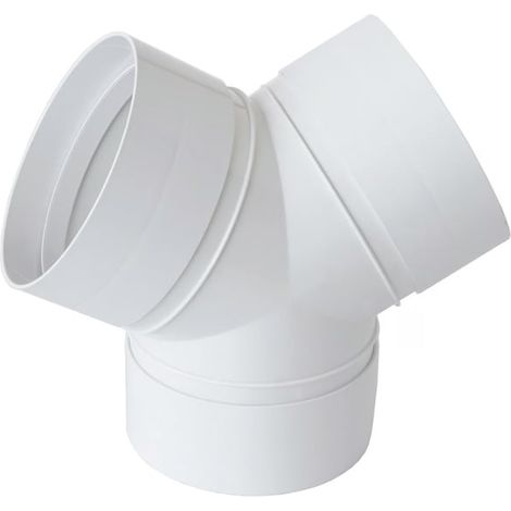 First Plast – Coude Y FFF Ø125 pour tube de ventilation rond Ø125 en PVC blanc – Connecteur pour systèmes d'aspiration – Raccord VMC