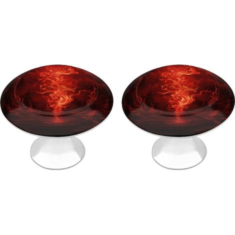 Boutons ronds en acier inoxydable avec motif flamme rouge pour (1/5)
