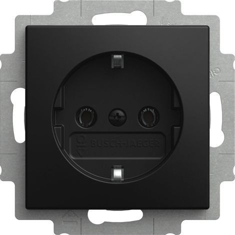 Busch Jaeger SCHUKO Steckdosen-Einsatz 20 EUC-915 schwarz matt Busch-balance SI (1/3)