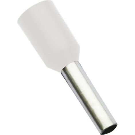 Embouts à Douille Longueur 10 mm Blanc Preisolees pour le Câble 0,50 mmq