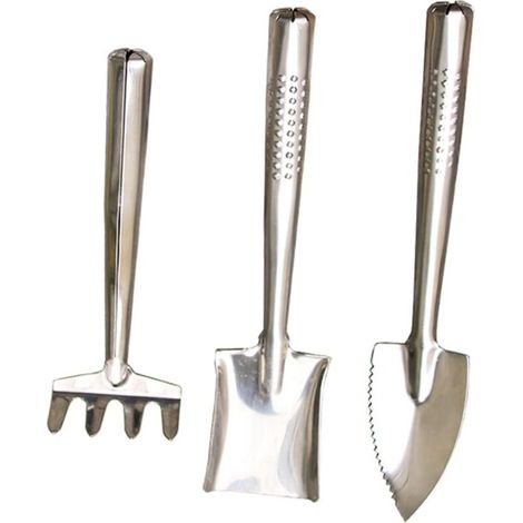 Pelle en acier inoxydable, outils de jardinage miniatures pour enfants, clé à main de jardin, outil de jardinage, outil de jardinage en métal. (1/5)