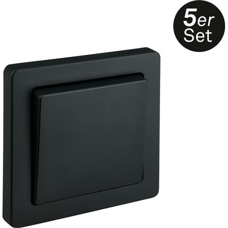 Berker S.1 Wechselschalter Set - Rahmen & Wippe, IP44, 80,5 x 80,5mm Weiß / Anthrazit