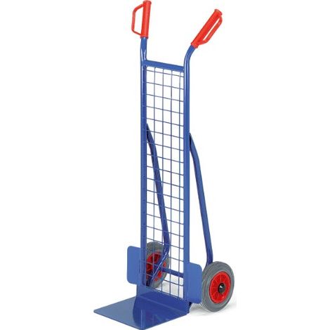 Rollcart kleine Gitter-Stapelkarre aus Stahlrohr 300mm Schaufelbreite Vollgummi