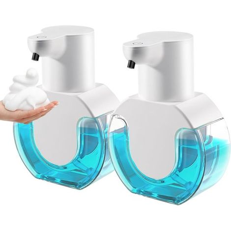 Set di 2 dispenser automatici di sapone in schiuma, 420 ml. Dispenser automatici di sapone in schiuma senza contatto, ricaricabili, con comandi intelligenti montabili a parete. (1/5)