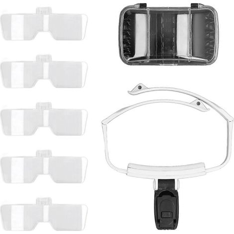 Loupe frontale LED rechargeable et pliable avec éclairage LED pour bijoutiers