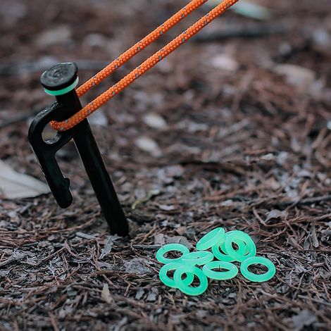 Tente de Camping en plein air, clou au sol, boucle lumineuse en Silicone, boucle torique fluorescente, pêche de nuit, avertissement, 10 pièces (1/5)