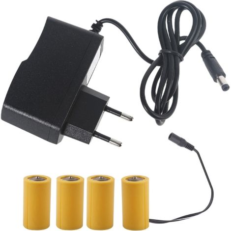Câble adaptateur pour pile factice LR14 C 6 V, remplaçant 4 piles 1,5 V pour jouet électronique lumineux LED.