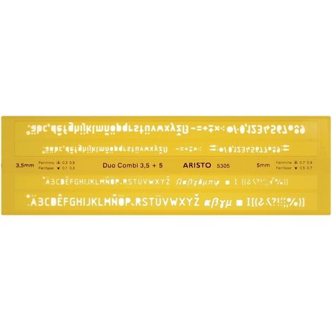 ARISTO Schriftschablone Duo Combi 3,5/5mm ISO3098-1/DIN6776 (70-AR5305)