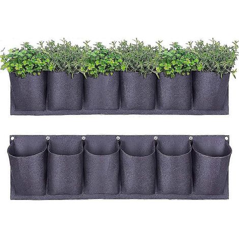 Pot de fleurs vertical suspendu à 6 poches, nouveau modèle amélioré, cadeau idéal (1/5)