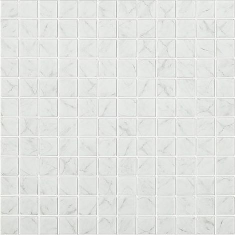 Mosaïque de pâte de verre effet marbre carré 2.5x2.5cm - Carrara grey - Mat - boîte de 1 m2 - Carrara grey - Mat - boîte de 1 m2