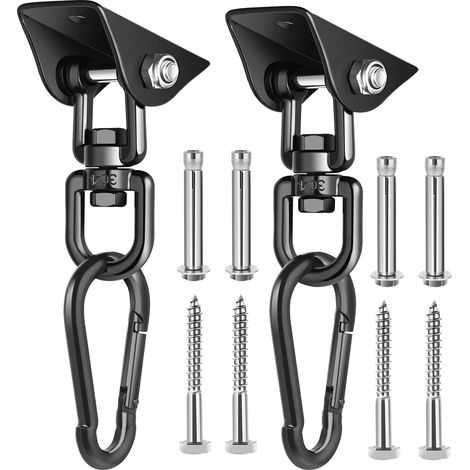 Kit de suspension pour balancelle de porche — Support rotatif à 360° d'une capacité de 1200 lb, pour balancelles, hamacs et fauteuils suspendus (Lot de 2)