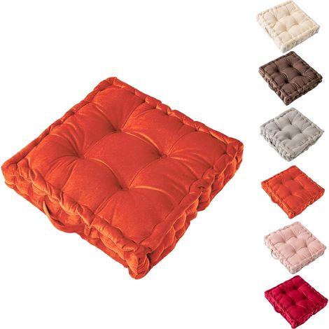 1 Coussin De Sol, Velours Doux, Coton Perlé, Poignée Renforcée, Pour Yoga, Lecture, Salon (1/5)