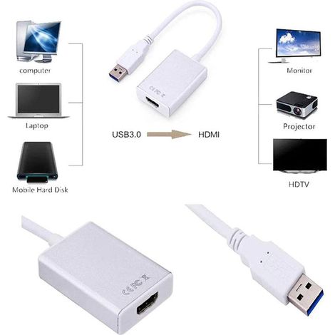 Convertitore Video da USB 3.0 a HDMI da pc Notebook a TV Monitor Adattatore Full HD (1/4)
