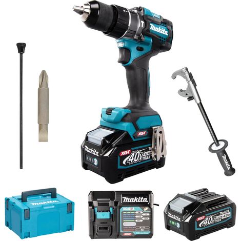 Makita – Perceuse à percussion 40Vmax – Moteur Brushless – Couple 140Nm – 2 batteries 4.0Ah – Mallette de transport – HP001GM201 (1/10)