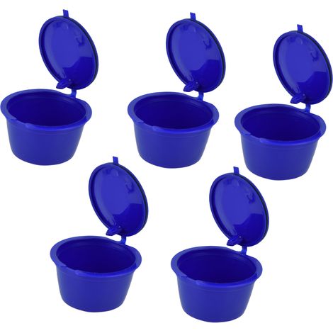 Lot de 5 capsules de café de 50 ml avec filtre à café réutilisable et cuillère pour machine à café DOLCE GUSTO, bleu royal (1/5)
