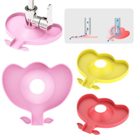 Protection anti-éclaboussures pour robinet de cuisine/évier, tapis récupérateur d'eau en silicone, coussinet d'égouttage à placer derrière le robinet pour cuisine et salle de bain (1/4)